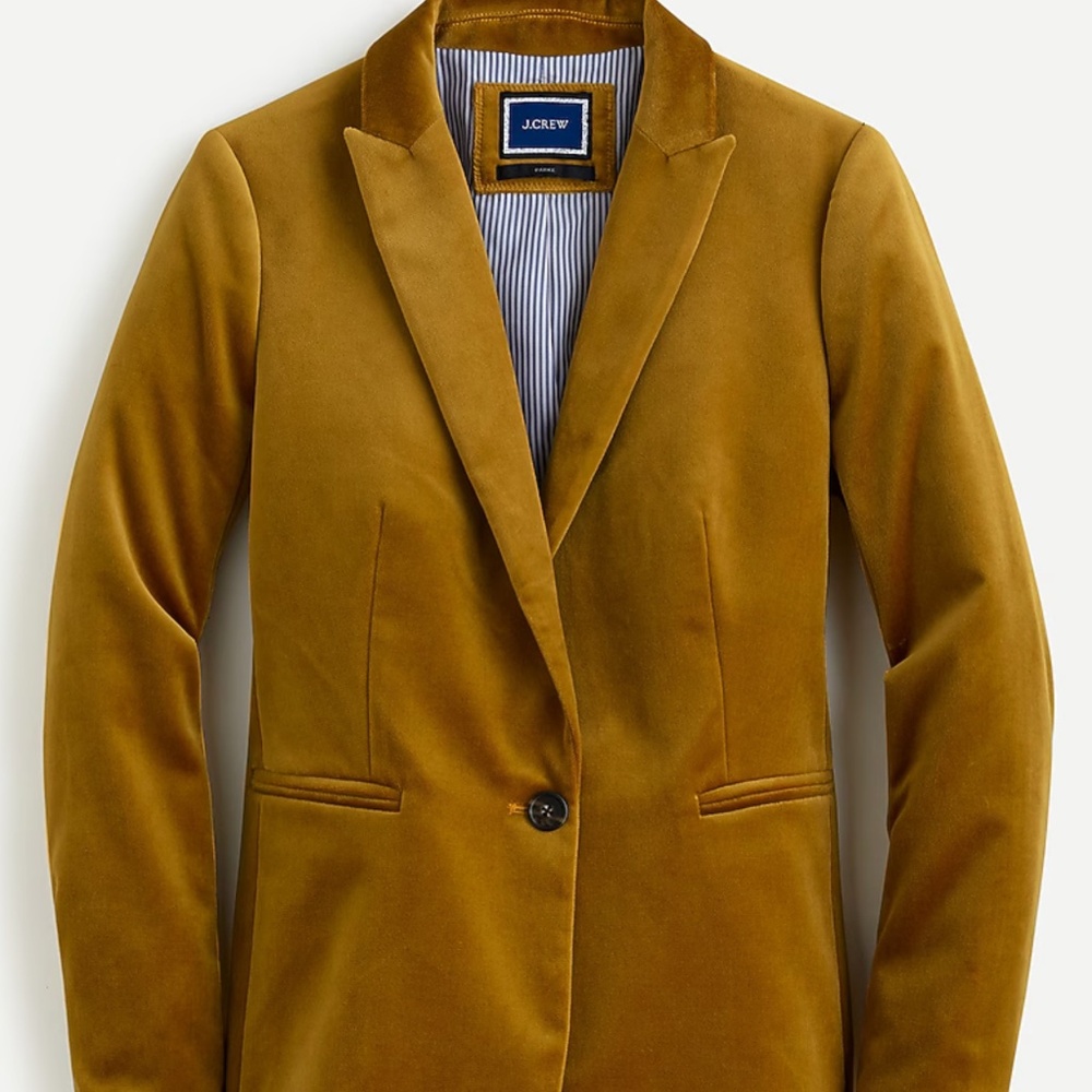 J. Crew Parke Velvet Blazer, Golden Brandy color, Women size 10